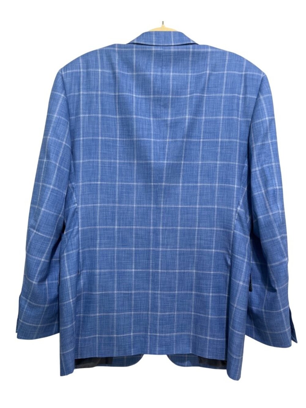 Canali Mens US 44R Exclusive Sport Jacket Blue Windowpane Wool-Silk Italy Blazer - Picture 2 of 10